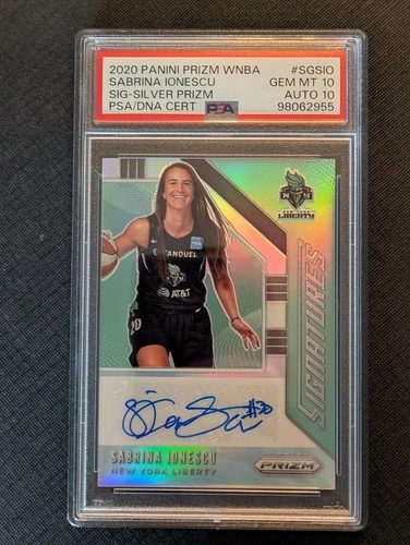 2020 Prizm WNBA Sabrina Ionescu Signatures Silver Prizm PSA 10/AUTO 10 POP 7!!
