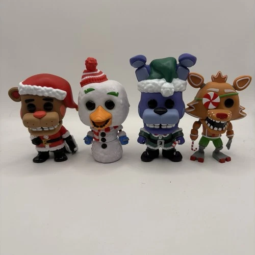 Funko Pop! FNAF Five Nights At Freddy’s 4 pc Lot Used No Boxes Christmas Foxy