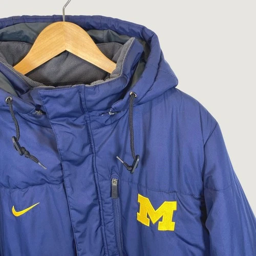 Nike Michigan Wolverines Storm-FIT Jacket Mens XL Blue Heavy Winter Parka Coat - product listing photo