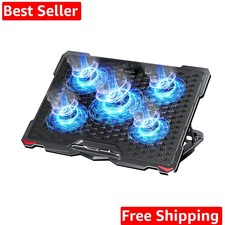 Laptop Cooling Pad 5 Fans Up to 17.3 Inch Heavy Notebook Cooler, Blue LED Lig...