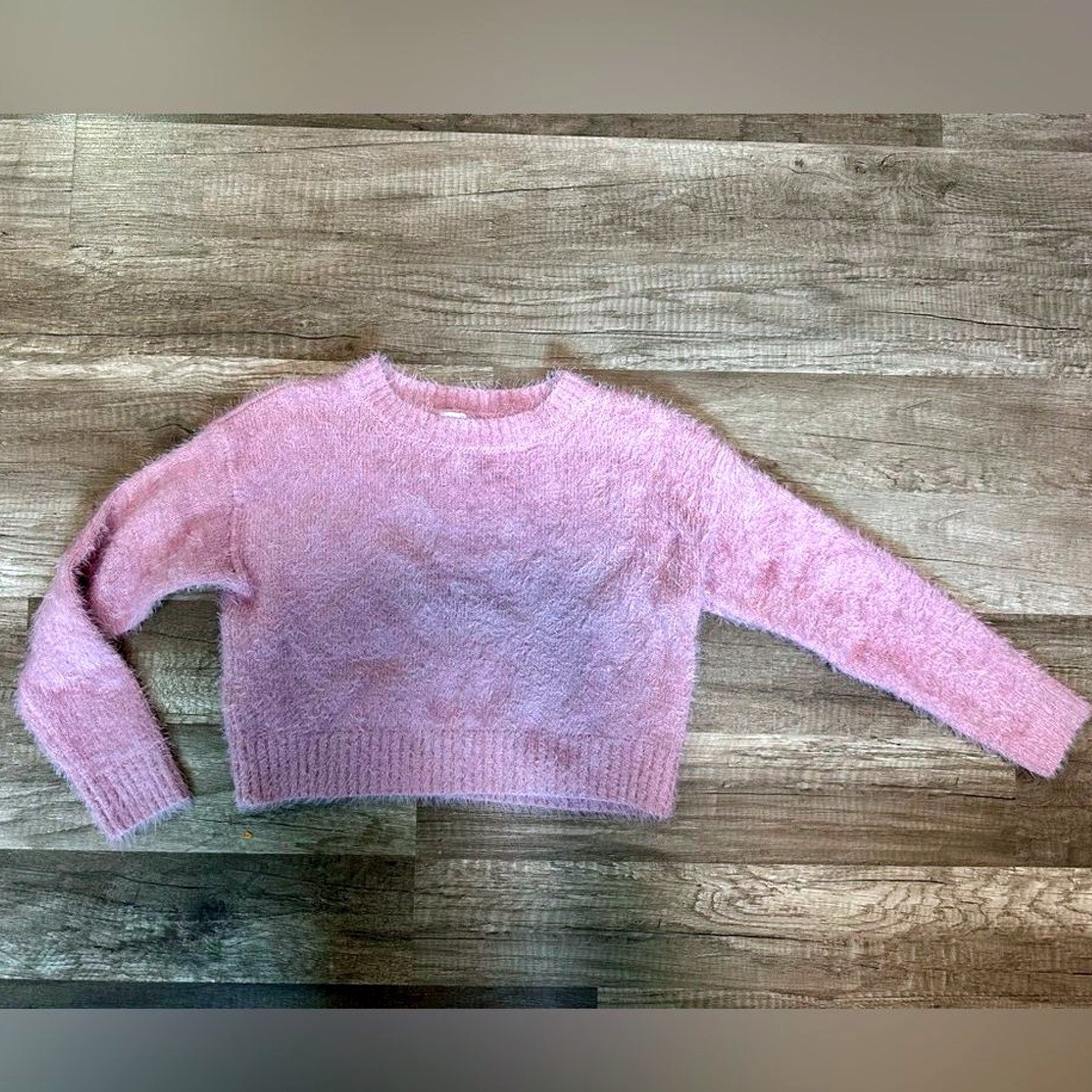 Carters Girls Pink Fuzzy Eyelash Knit Sweater Long Sleeve Pullover Size 6/7