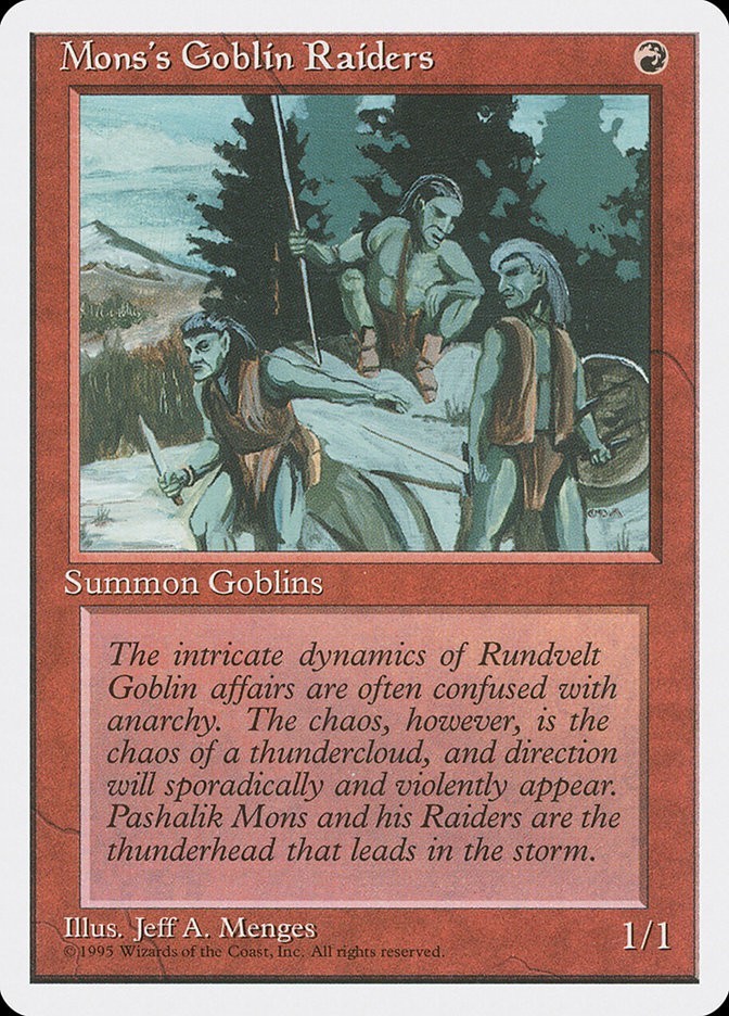 4th Edition Mon's Goblin Raiders MTG Magic the Gathering NM