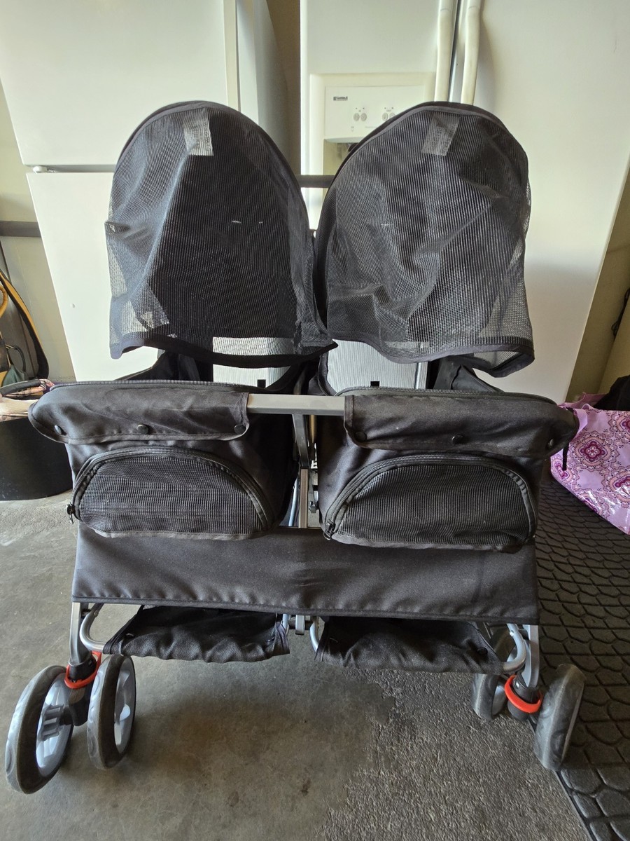 Paws & Pals Twin Double Folding Pet Stroller - Black 840345104021| eBay