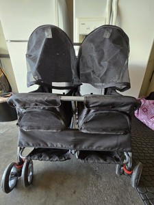 Paws & Pals Twin Double Folding Pet Stroller - Black