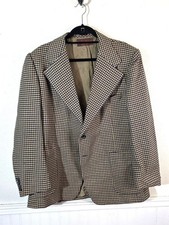 Vintage Yves Saint Laurent Wool Houndstooth Blazer Mens 44R Made France YSL