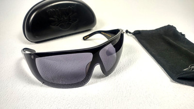 Black Flys Cosmo Fly Handmade Large Sunglasses 1359 Black Gold Logo w/ Case NICE