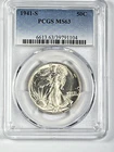 1941-S Walking Liberty Half Dollar PCGS MS63 Blazing White