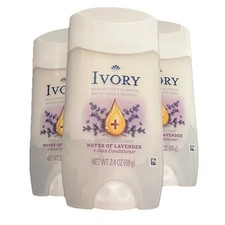 4 Ivory Gentle 24 Hr Deodorant Lavender Plant Based Aluminum Paraben Free 2.4 oz