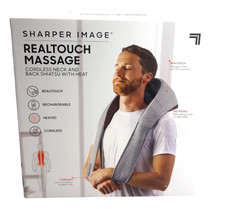 Sharper Image Realtouch Shiatsu Wireless Neck  Back Massager w/ Heat Gray