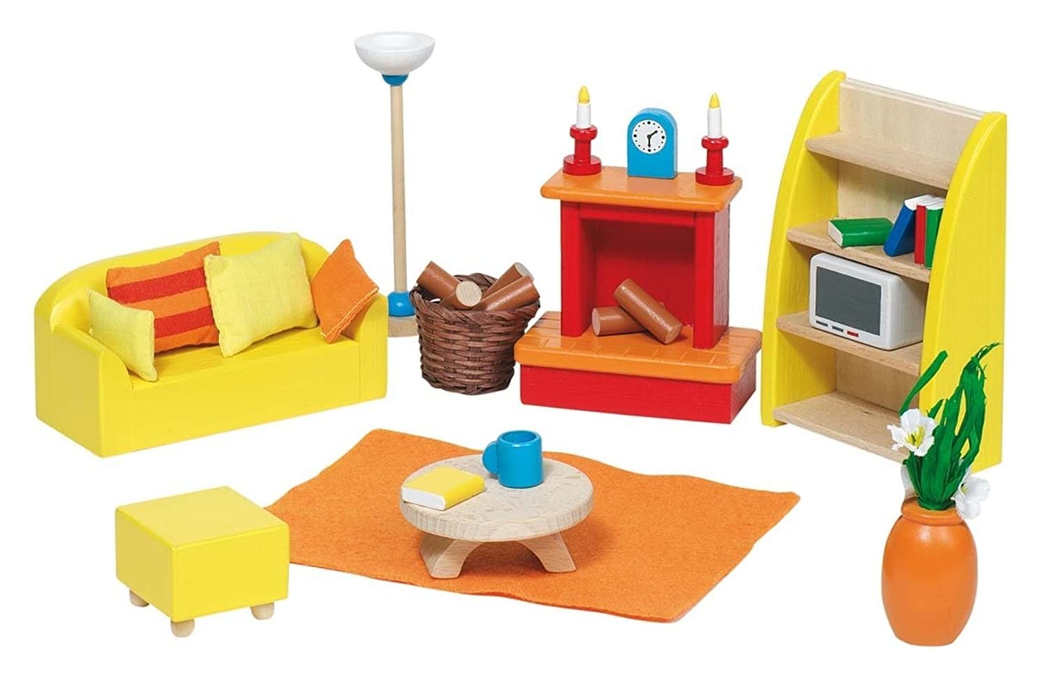 Goki 51904 Puppenhausmbel fr das Wohnzimmer 34-teilig Single 6190₽