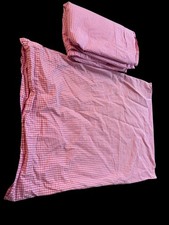 Pottery Barn Kids Organic Cotton Pink Gingham Twin Flat Sheet Pillowcase Set