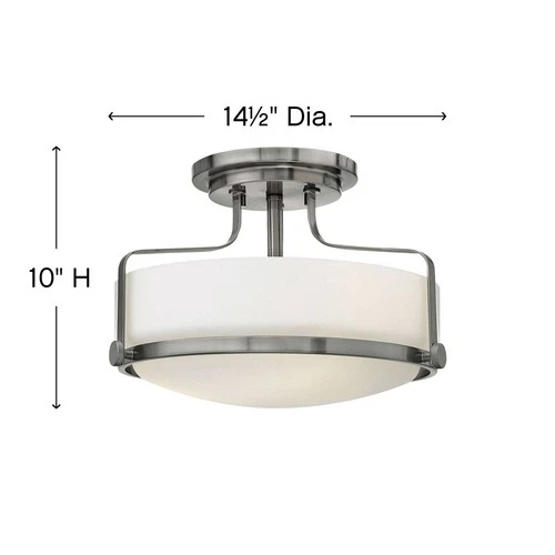 Hinkley Harper 14 1/2" Wide Brushed Nickel 3-Light Ceiling Light - Picture 4 of 7