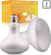 150W Reptile Heat Lamp Bulb 2 Pack UVA Basking Light E26 White R30