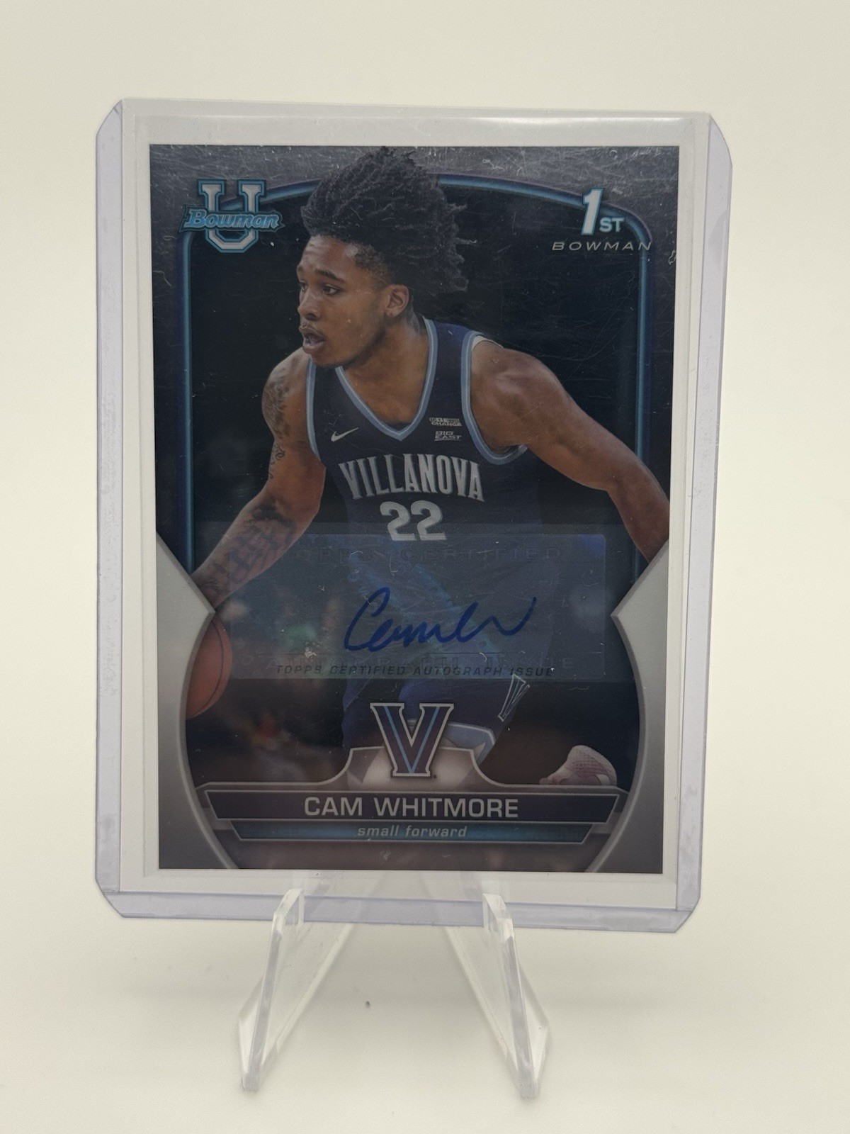 2022-23 BOWMAN CHROME U BASKETBALL CAM WHITMORE #22 1ST AUTO VILLANOVA ROCKETS