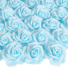 100PCS Baby Blue Foam Roses Artificial Flowers Blue Foam Flowers Bulk Stemles...