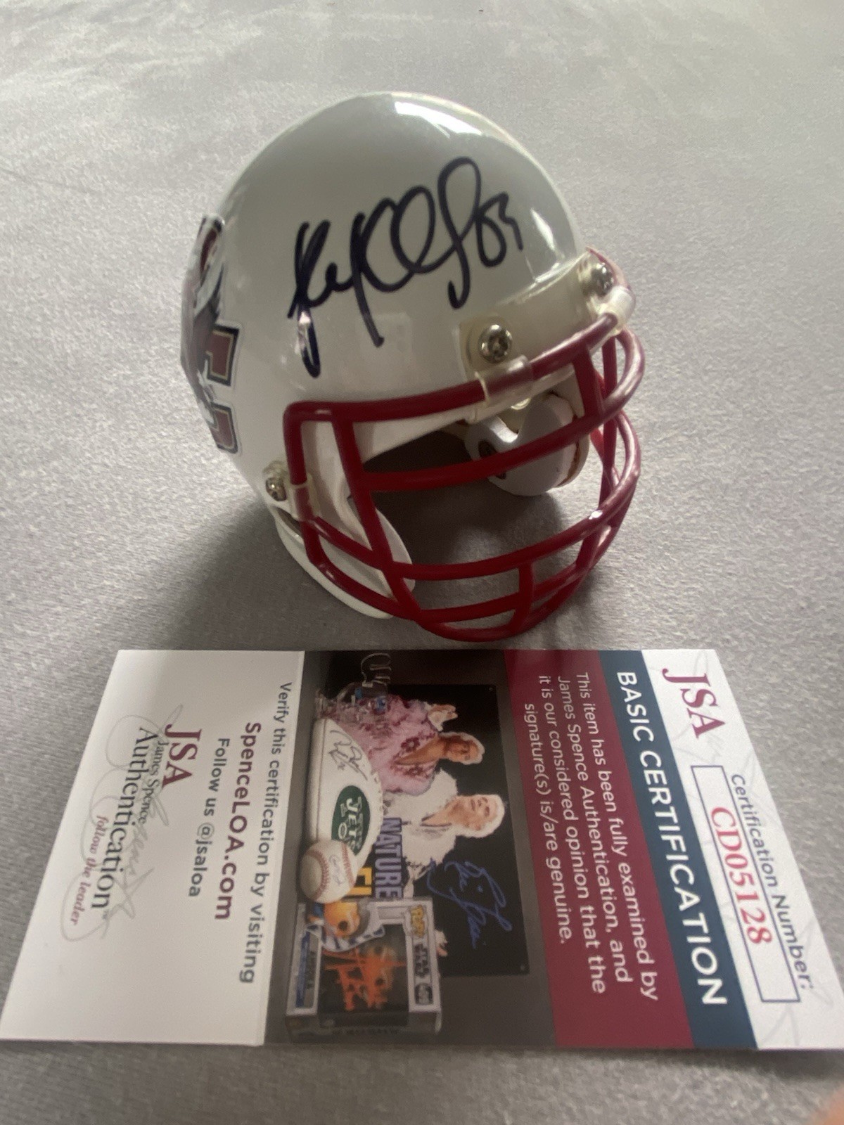 Luke Kuechley Autographed Signed Boston College Eagles LUKE KUECHLY MICRO MINI HELMET JSA CD05128 