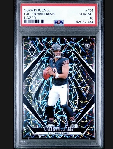 Caleb Williams 2024 Panini Phoenix Rookie Lazer Prizm PSA 10 GEM MT Bears RC 151