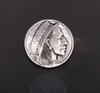 Hand‑Cut Buffalo Nickel –Patterned Hat Band -Hobo Nickel Engraving - Carved Coin