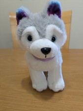 Our Generation Siberian Husky Pup Dog Plush Gray White Tye Dye Glitter Collar