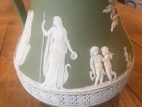 Vintage Wedgwood Jaspis Ware Salbeigrün Krug Krug - Bild 9 von 14