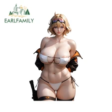 EARLFAMILY 5.1" Nikke Sexy Girl Car Stickers Personality Laptop JDM RV Decals