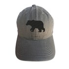 Bear Silhouette Dad Hat Cap Vintage Style Adjustable Strap Animal Curve Bill
