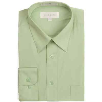slim fit dress slacks Mens Sage/Light Green Eyelet Collar Bar French Cuff Dress Shirt + Tie