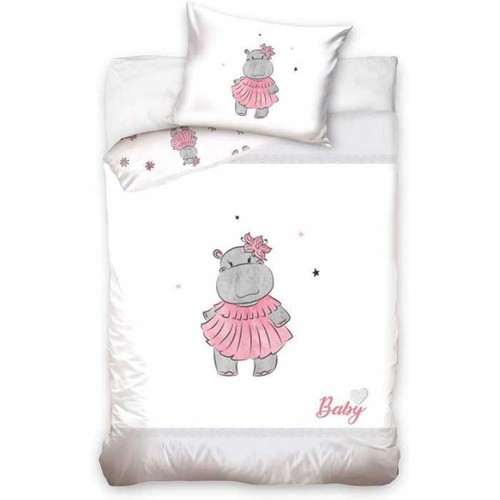 Parure de lit rose d'occasion - Linge de maison