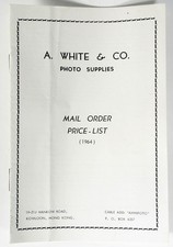 PHOTOGRAPHICA A WHITE   CO. PHOTO SUPPLIES MAIL ORDER PRICE LIST 1964