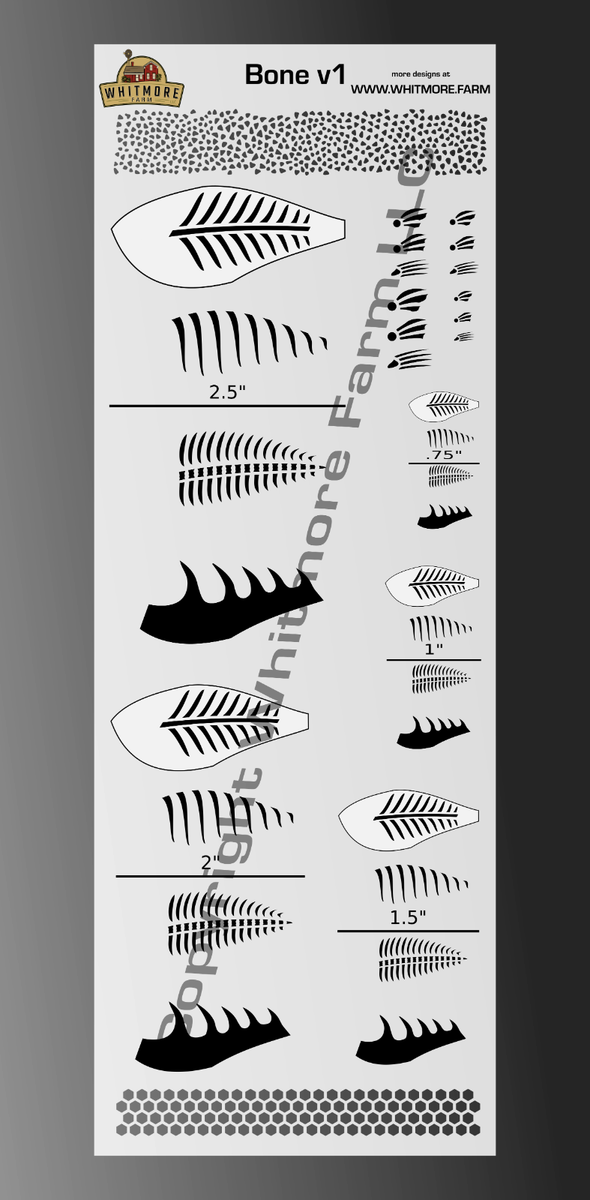 Bones v1 Fishing Lure Airbrush Stencil 11 x 4 5 size - Mylar Reusable Bones v1 Fishing Lure Airbrush Stencil 11 x 4 5 size - Mylar Reusable