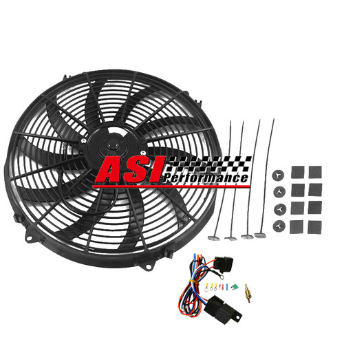 16''in 12V Mounting Kits Slim Fan Push Pull Electric Radiator Cooling - Foto 12