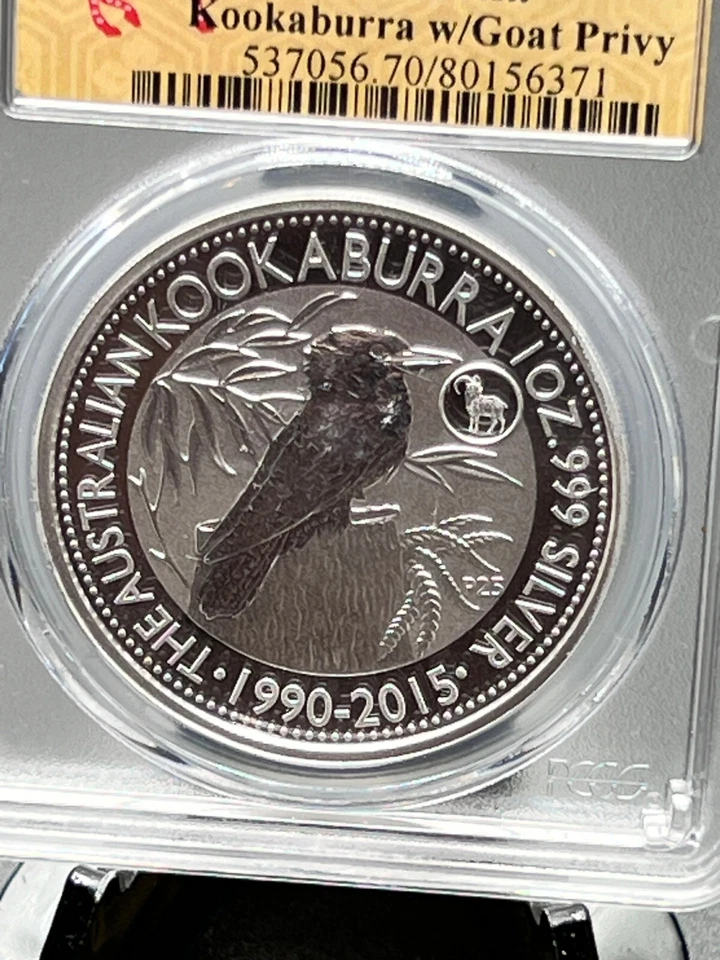 2015 Australia 1 oz Silver Kookaburra Goat Privy 25th Anniversary PCGS MS 70 - Image 4 of 4