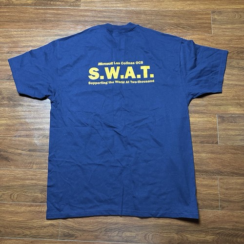 Vtg Microsoft Swat Team Shirt XL Supporting the World at 2000 Tech Tee 90s Y2K - 第 1/8 張圖片