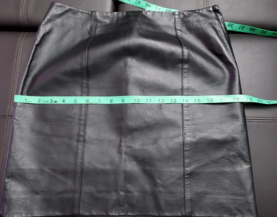 Falda de cuero negra Spiegel para mujer talla 4 Foto 3 de 4
