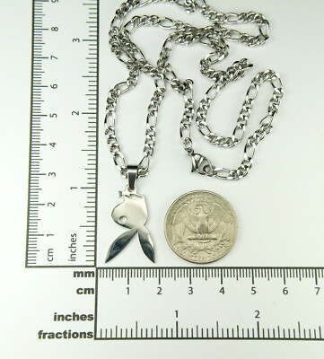 Upside Down Playboy Bunny Necklace (or Earrings) Figaro Curb Chain
