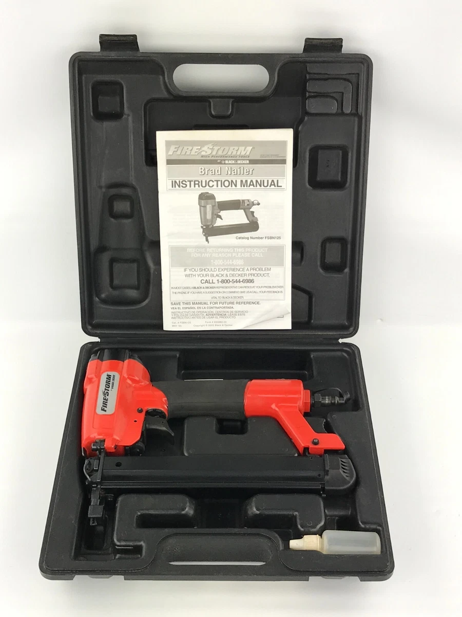 Firestorm by Black & Decker 18-Gauge Brad Nailer FSBN125 With Case And  Manual