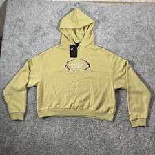 Nike Cropped Hoodie Womens Size Large Floral Embroidered Logo Athleisure Spring