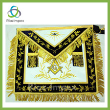 HAND EMBROIDED MASONIC REGALIA BLUE LODGE MASTER MASON APRON
