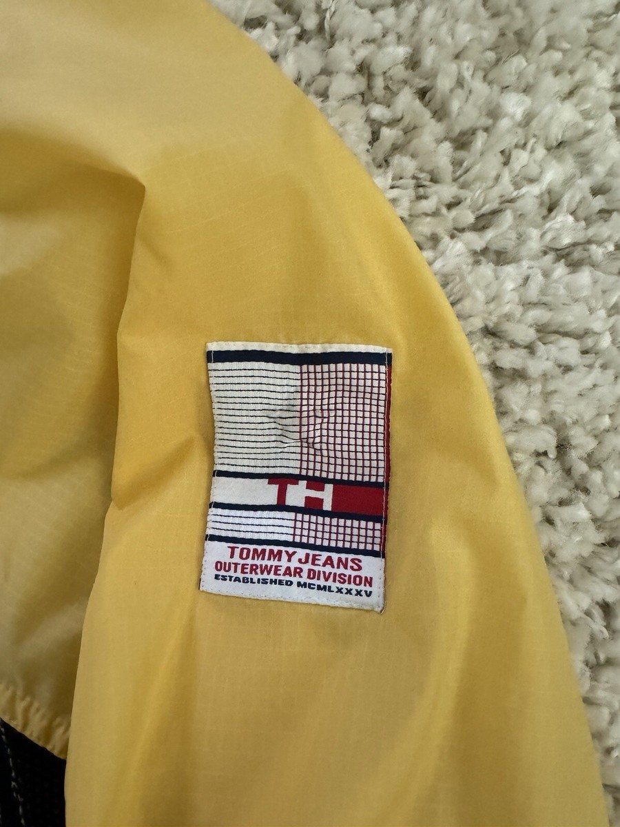 Vintage Tommy Jeans Full Zip Windbreaker Jacket Large Yellow Vintage Tommy Jeans Full Zip Windbreaker Jacket Large Yellow