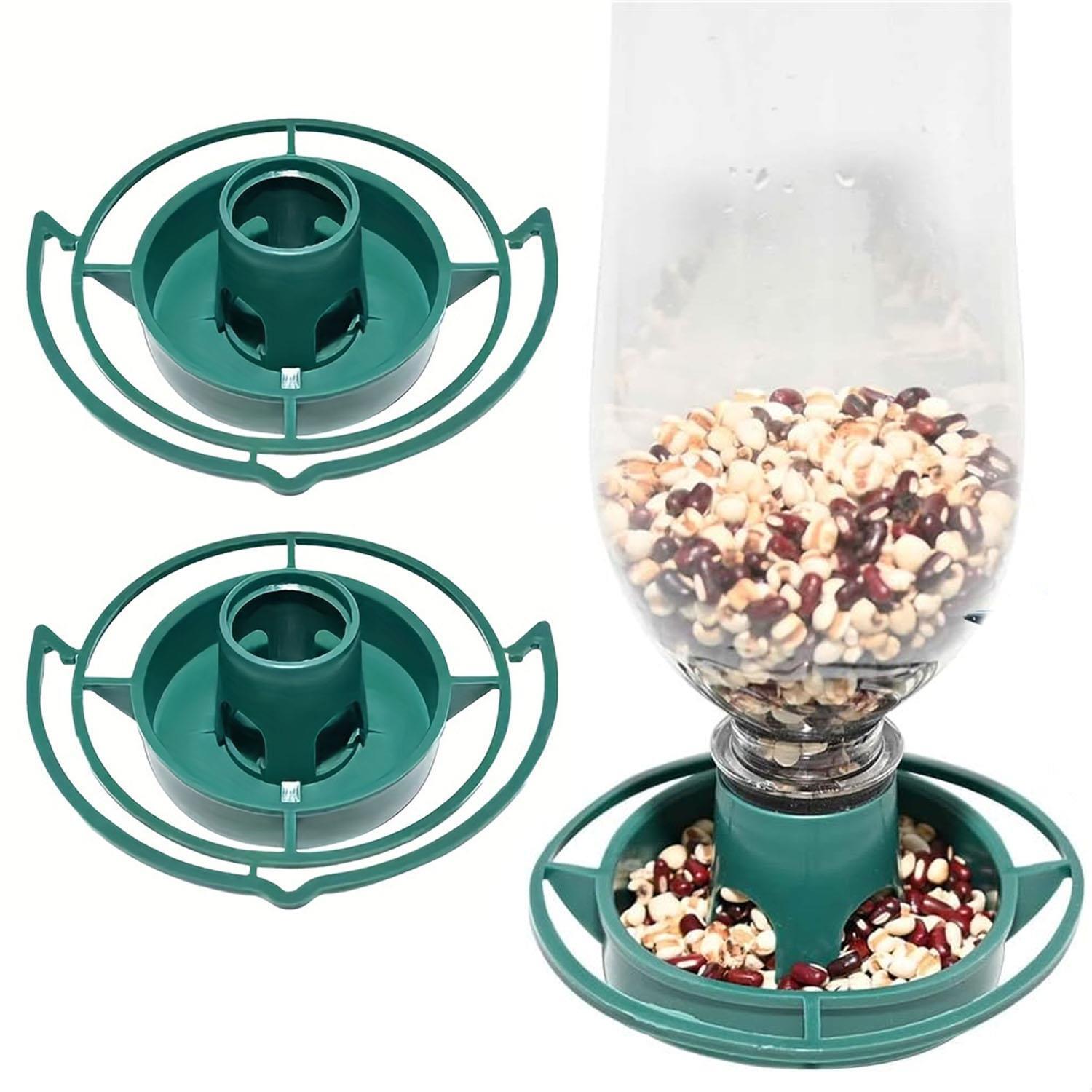 2x Bottle Top Hanging Wild Bird Seed Feeder Kit Recycle Refillable Drink Bottles