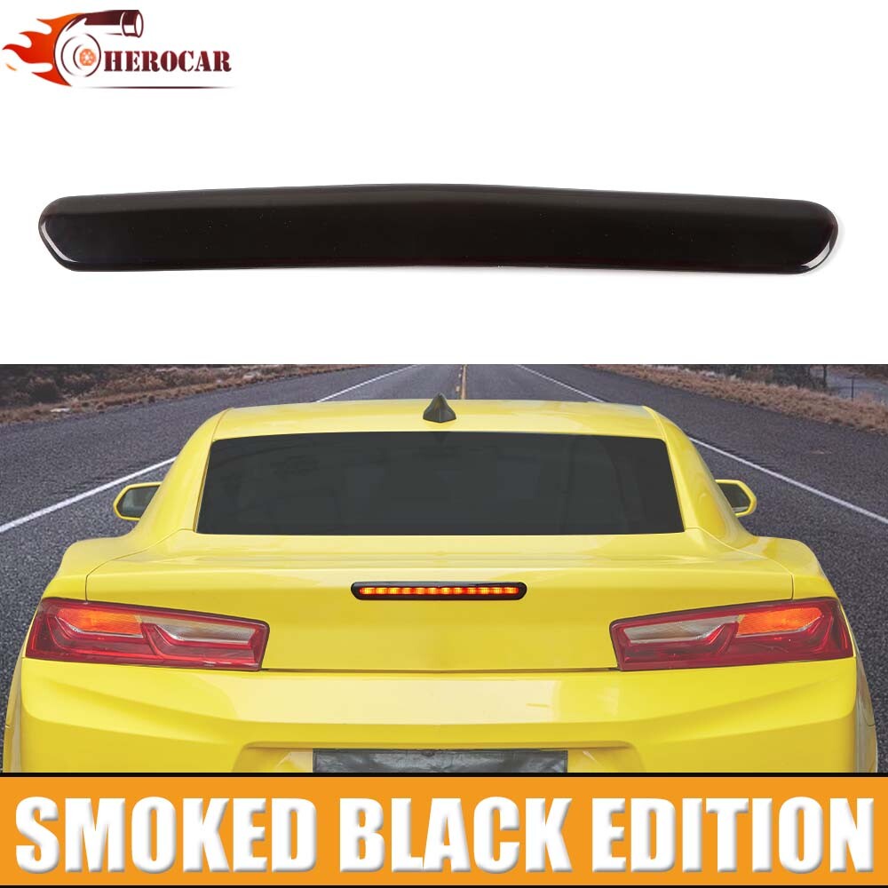 Smoked Black Third Brake Tail Light Cover Trim For Chevrolet Camaro 16+ Exterior