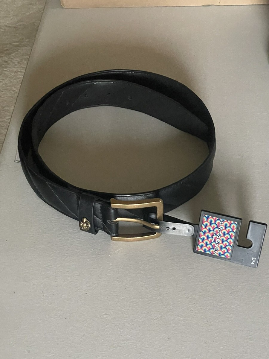 KURT GEIGER LONDON EAGLE HEAD QUILTED LEATHER BELT IN BLACK  display picture 1
