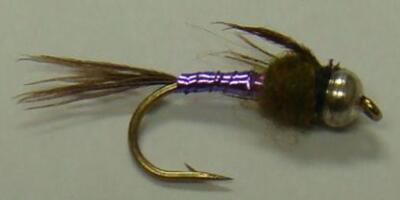 Lot of 6 Purple Lightning Bug Hand Tied Fly Fishing Flies Choice of Hook Size