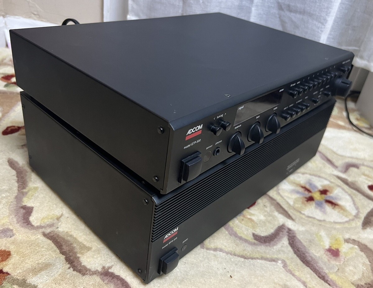 Adcom GFA-545 Power Amplifier, Solid-State Amp, 2 Ch & Adcom GTP