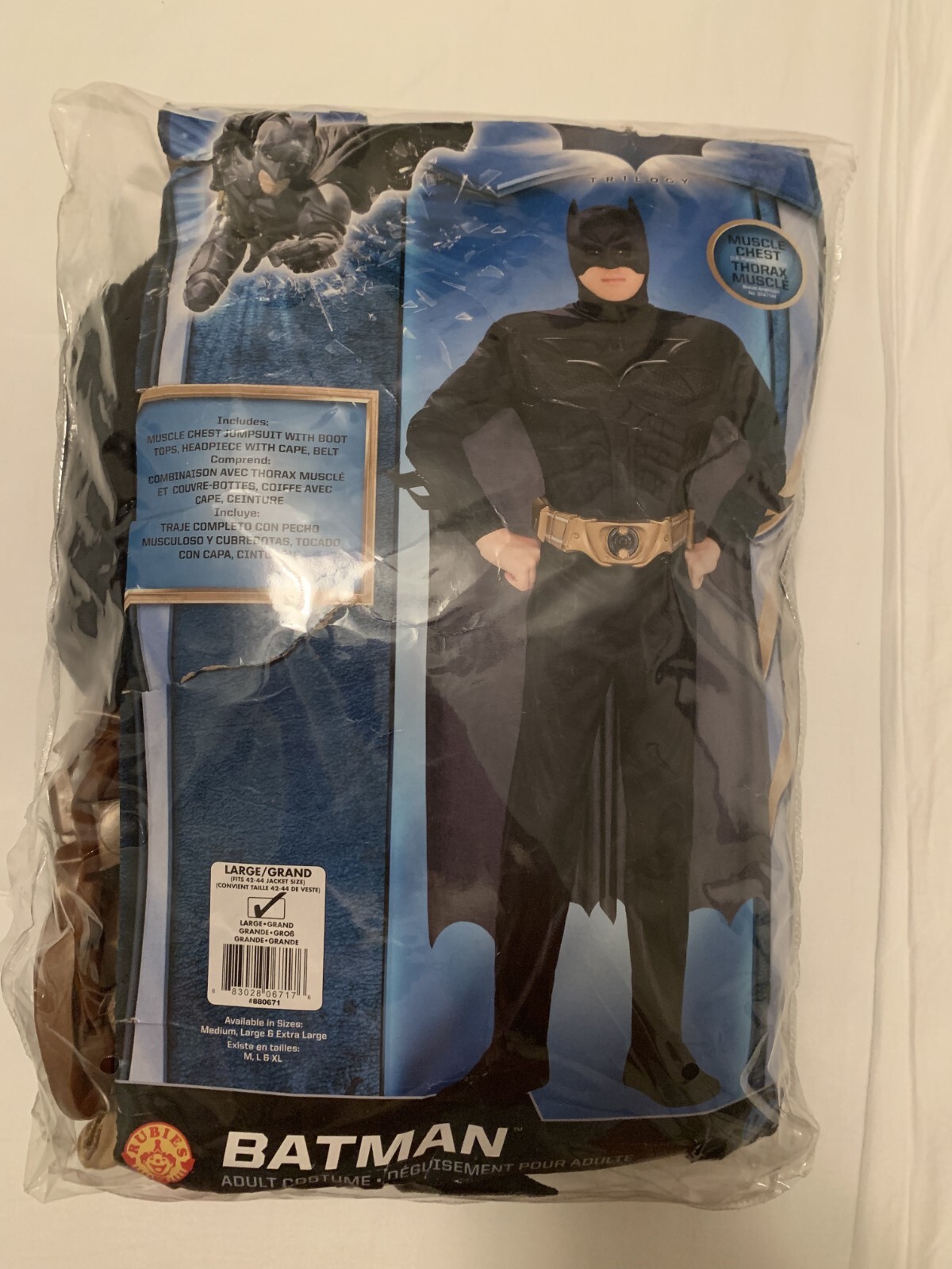 Batman The Dark Knight Rises Muscle Chest Men's Adult Large Halloween Costume
