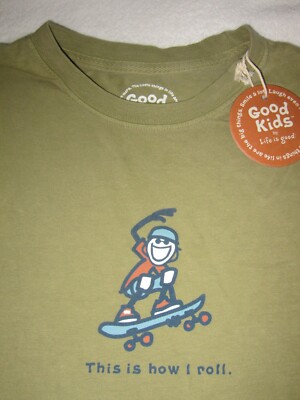 LIFE IS GOOD NWT Skateboard Skateboarding Boys LS TShirt Tee