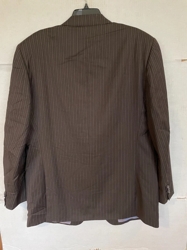 SEAN JOHN PINSTRIPE SUIT JACKET BROWN MENS SIZE 44 L NWOT - Изображение 2 из 4
