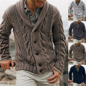 men's cable knit sweater with buttons
