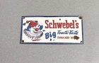 VINTAGE 12” SCHWEBELS CLOWN PORCELAIN SIGN CAR OIL GAS MOTORCYCLE