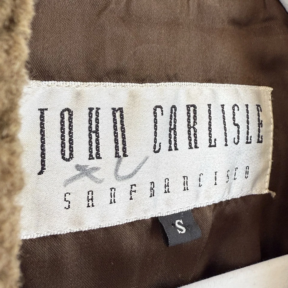 Chaqueta De Colección John Carlisle San Francisco 100% Cuero Moto Sherpa Mujer Pequeña Foto 3 de 4